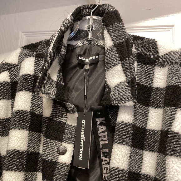 ⭐️ Host Pick!!! ⭐️ NWT - Karl Lagerfeld Paris Buffalo Plaid Teddy Jacket - XL* - Picture 16 of 16